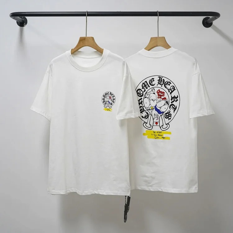 Chrome Hearts CH cross print round neck cotton men's trendy T-shirt