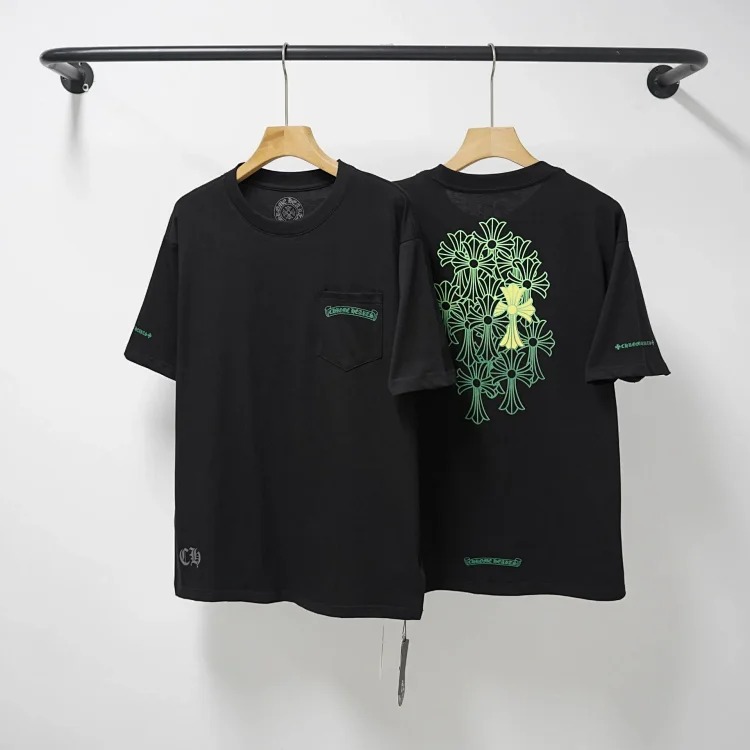 Chrome Hearts CH cross print round neck cotton men's trendy T-shirt