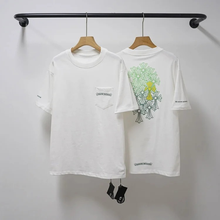 Chrome Hearts CH cross print round neck cotton men's trendy T-shirt