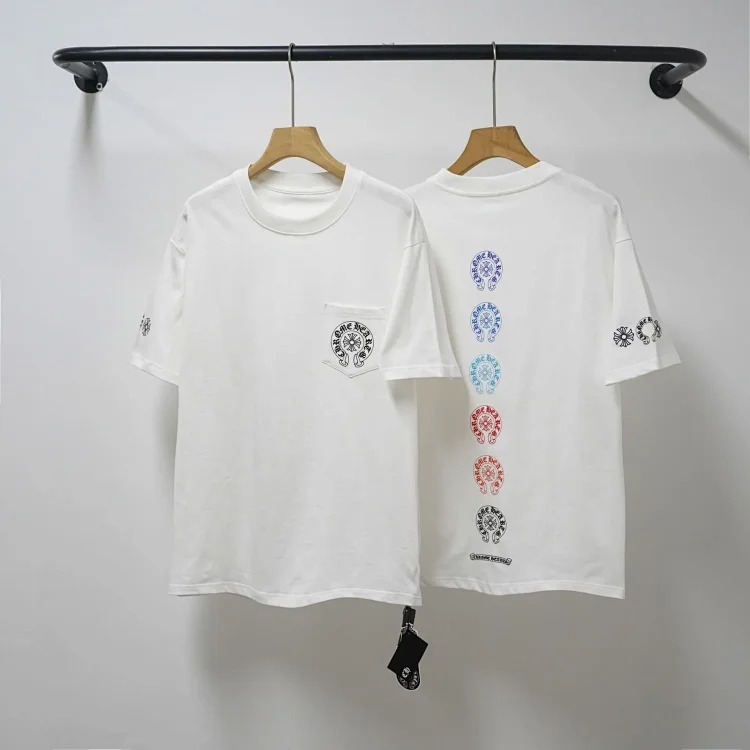 Chrome Hearts CH cross print round neck cotton men's trendy T-shirt
