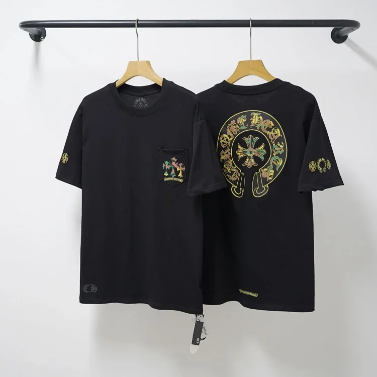 Chrome Hearts CH cross print round neck cotton men's trendy T-shirt