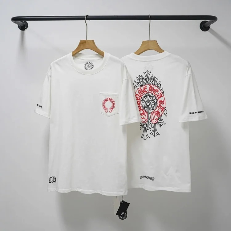 Chrome Hearts CH cross print round neck cotton men's trendy T-shirt