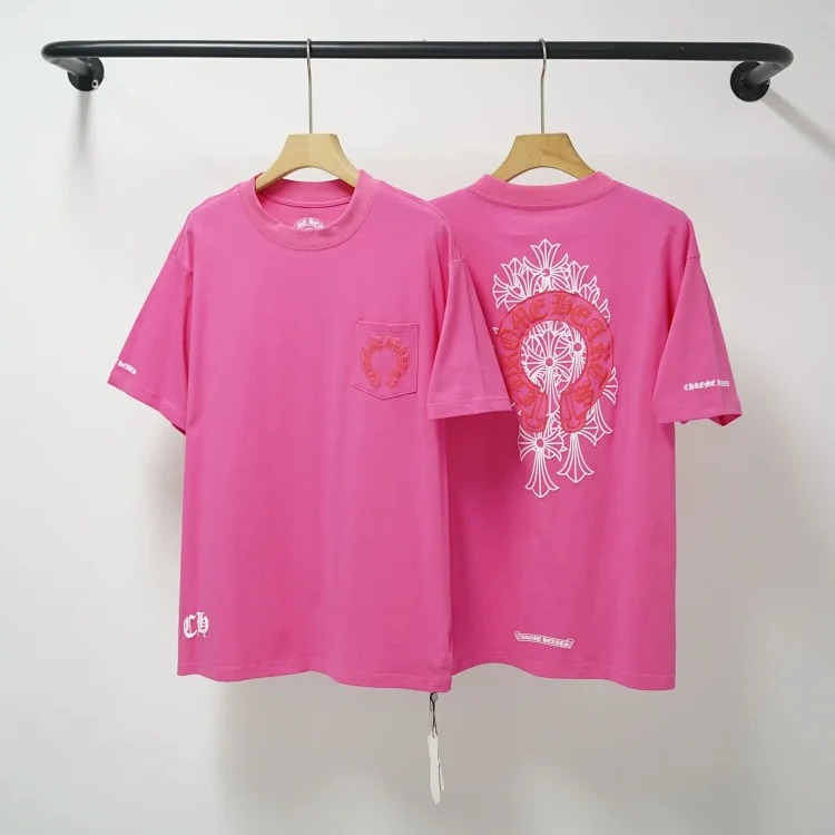 Chrome Hearts CH cross print round neck cotton men's trendy T-shirt