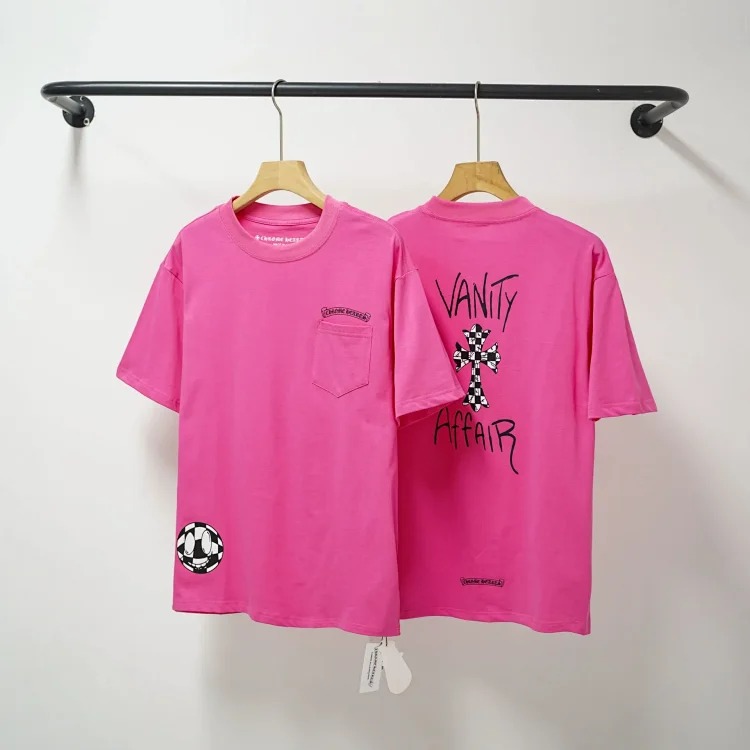 Chrome Hearts CH cross print round neck cotton men's trendy T-shirt