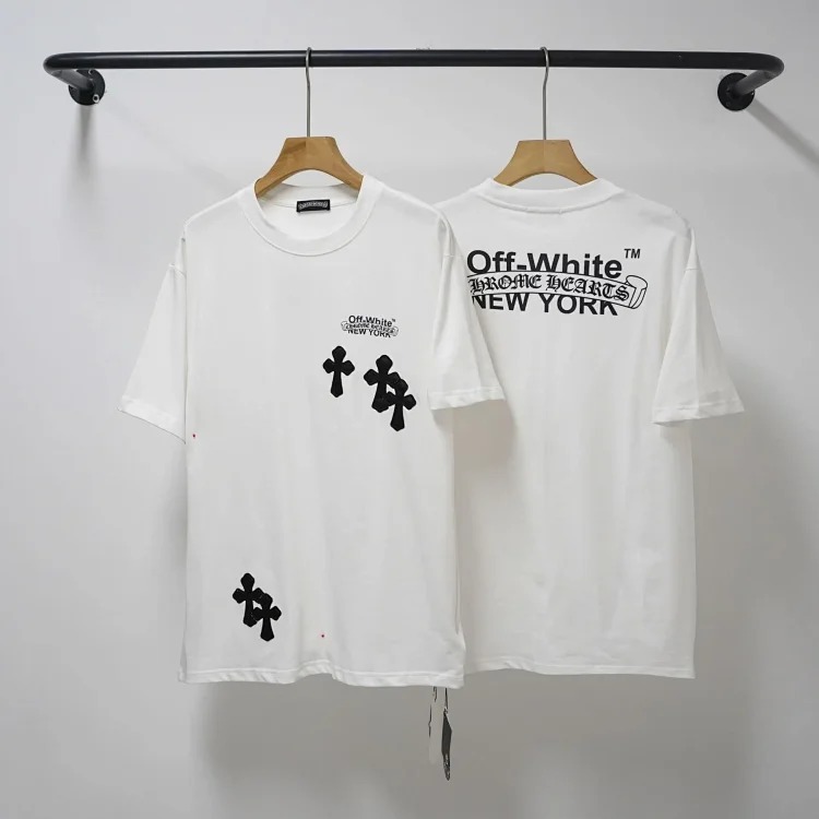 Chrome Hearts CH cross print round neck cotton men's trendy T-shirt