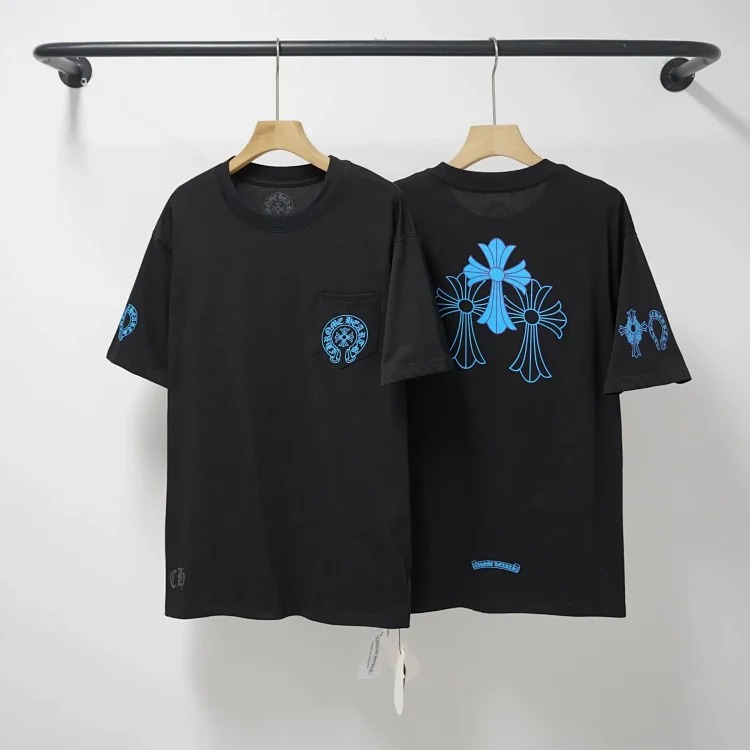 Chrome Hearts CH cross print round neck cotton men's trendy T-shirt
