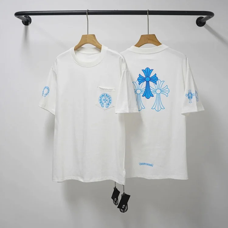 Chrome Hearts CH cross print round neck cotton men's trendy T-shirt