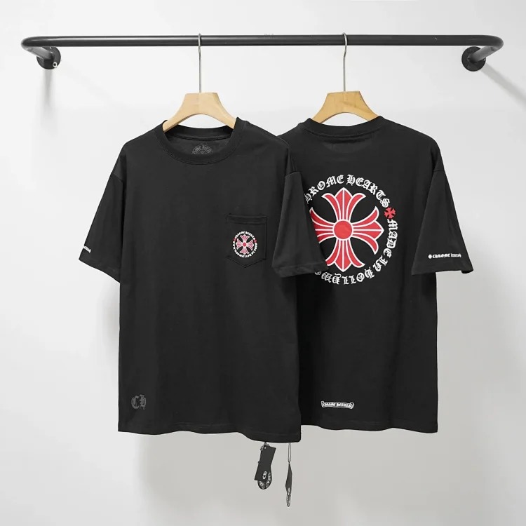 Chrome Hearts CH cross print round neck cotton men's trendy T-shirt