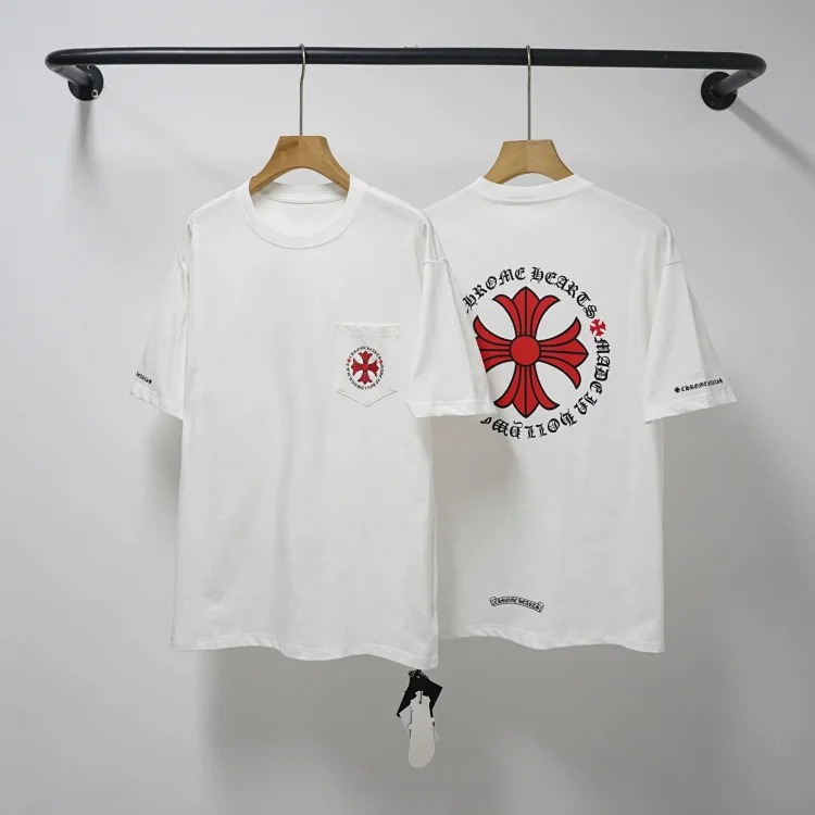 Chrome Hearts CH cross print round neck cotton men's trendy T-shirt