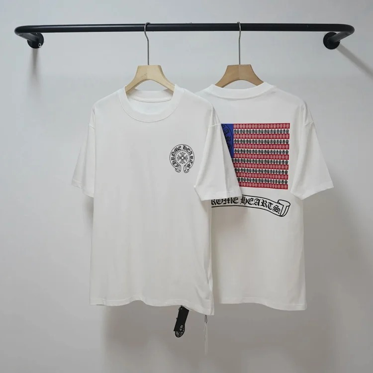 Chrome Hearts CH cross print round neck cotton men's trendy T-shirt