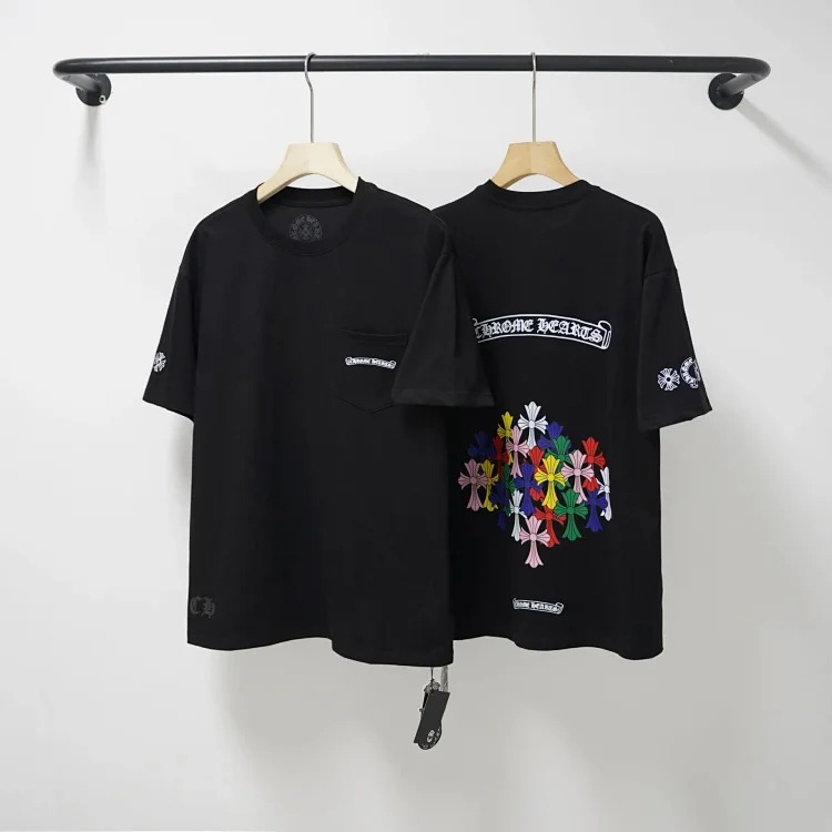 Chrome Hearts CH cross print round neck cotton men's trendy T-shirt