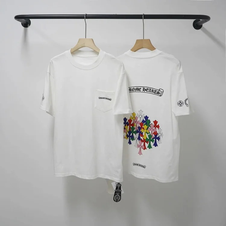 Chrome Hearts CH cross print round neck cotton men's trendy T-shirt