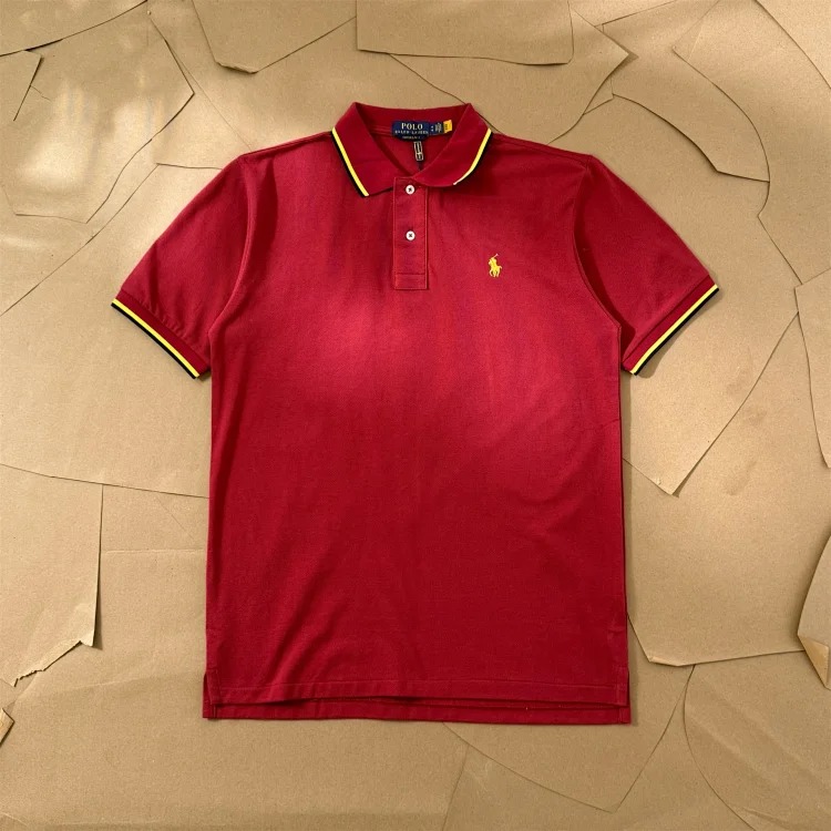 Ralph Lauren Paul colorful collar pony logo embroidered short-sleeved lapel men's and women's summer POLO shirt image 6