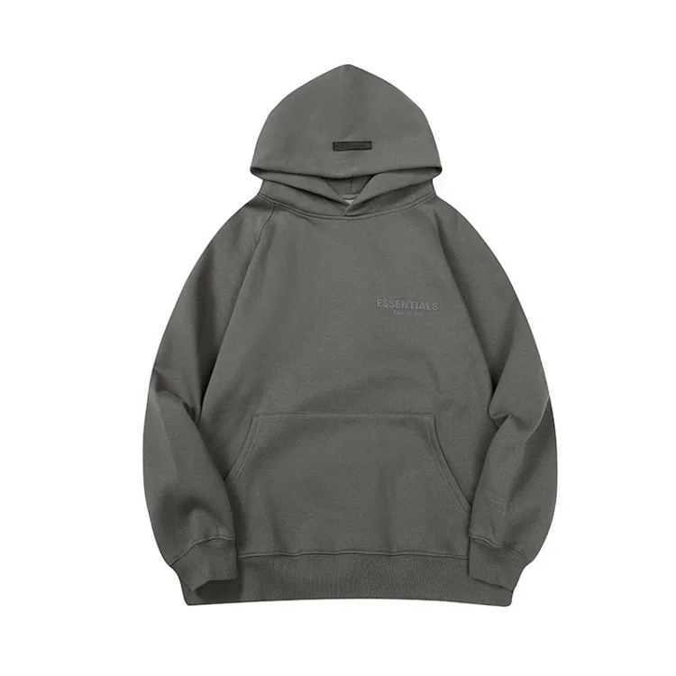 New FEAR OF GOD ESSENTIALS flocked letter men and women casual loose plus velvet hooded sweatshirt trendy