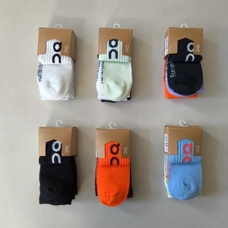 3 pairs of running couple's socks solid color couple's trendy socks