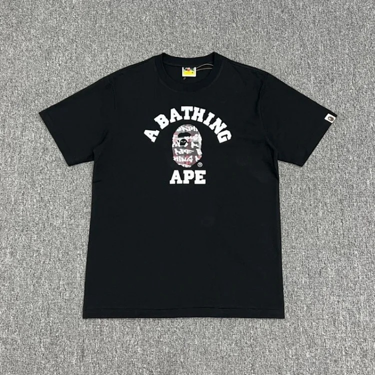 Ape head little monkey camouflage men's and women's short-sleeved round neck T-shirt for men