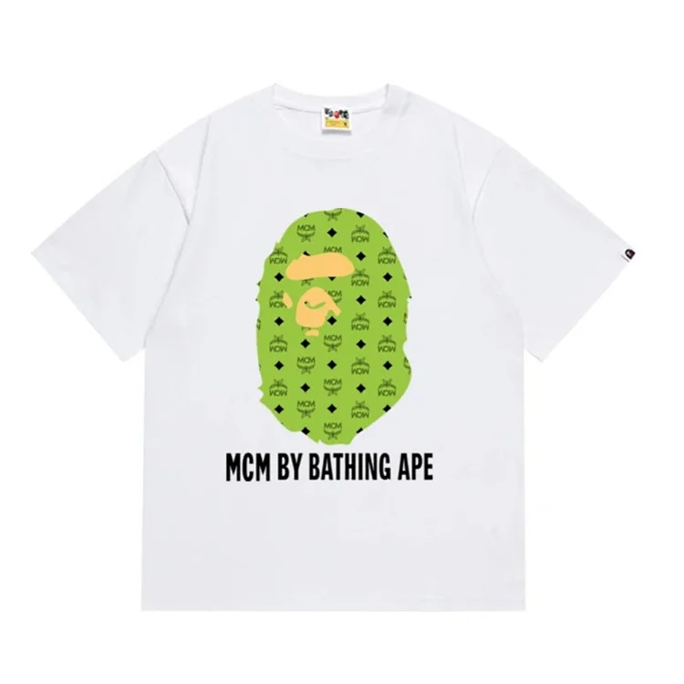 Ape head little monkey camouflage men's and women's short-sleeved round neck T-shirt for men
