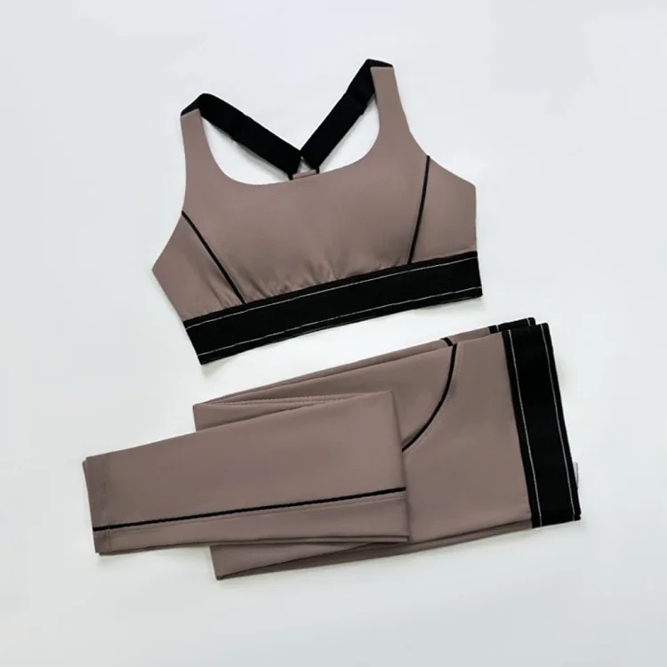 Yoga clothing set for women, adjustable anti-pilates shock sports bra, fitness clothing two-piece set, breathable, lightweight(pic4) Yoga clothing set for women, adjustable anti-pilates shock sports bra, fitness clothing two-piece set, breathable, lightweight