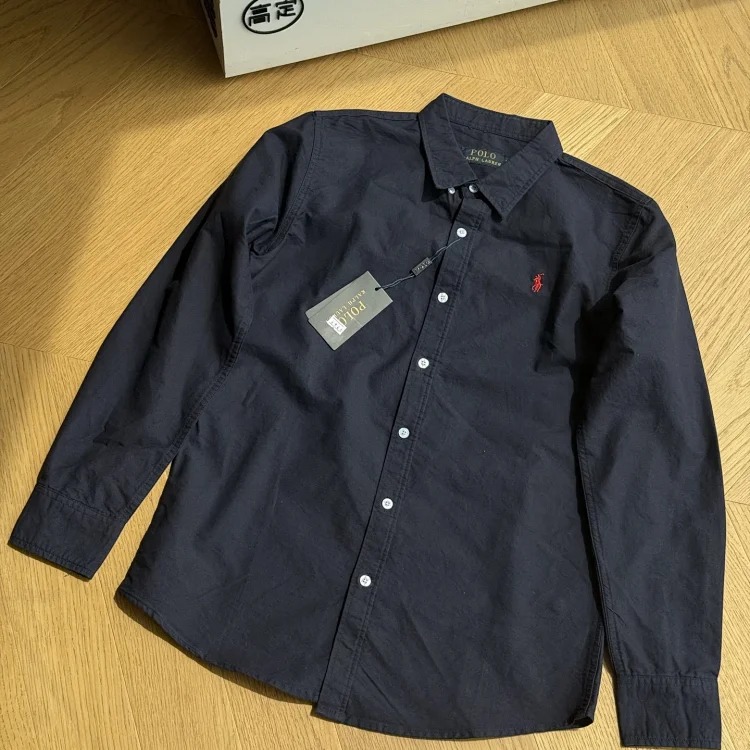 Ralph Lauren Pony Embroidered Cotton Oxford Solid Color Shirt Long Sleeve Lapel Shirt