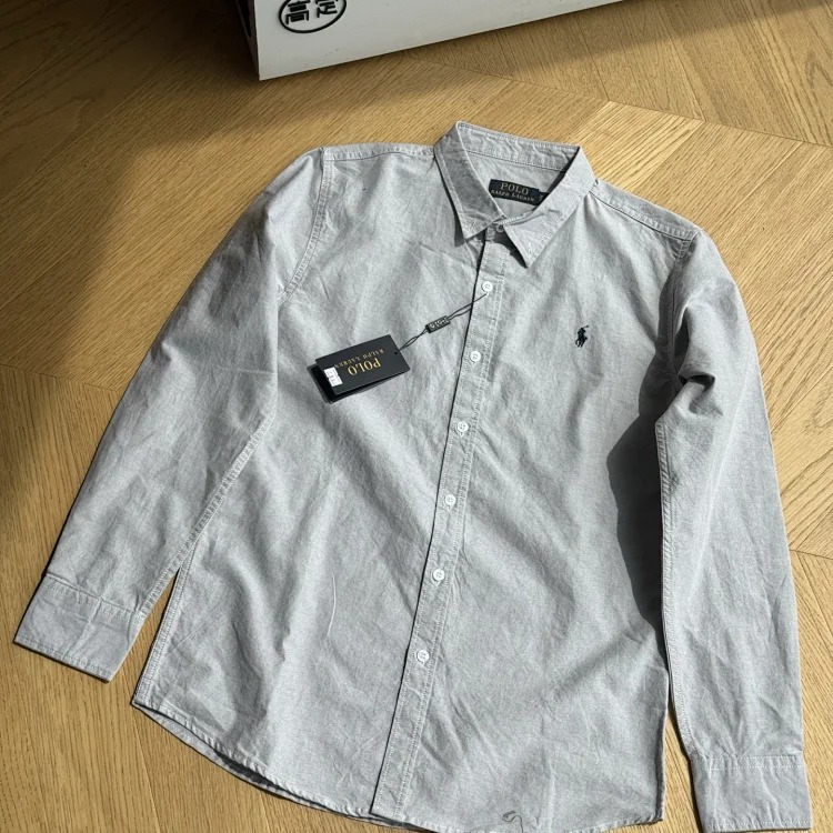 Ralph Lauren Pony Embroidered Cotton Oxford Solid Color Shirt Long Sleeve Lapel Shirt