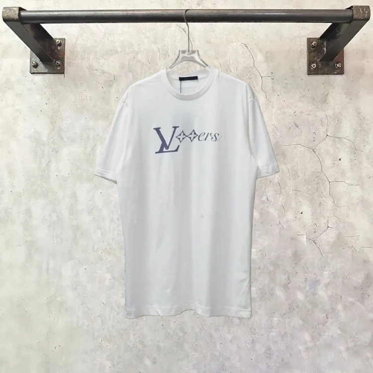 Cross-border trendy brand high version short-sleeved 25 summer new letter print graffiti men and women same style couple T-shirt
