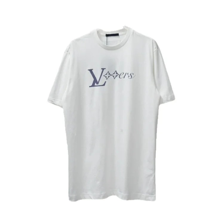 Cross-border trendy brand high version short-sleeved 25 summer new letter print graffiti men and women same style couple T-shirt