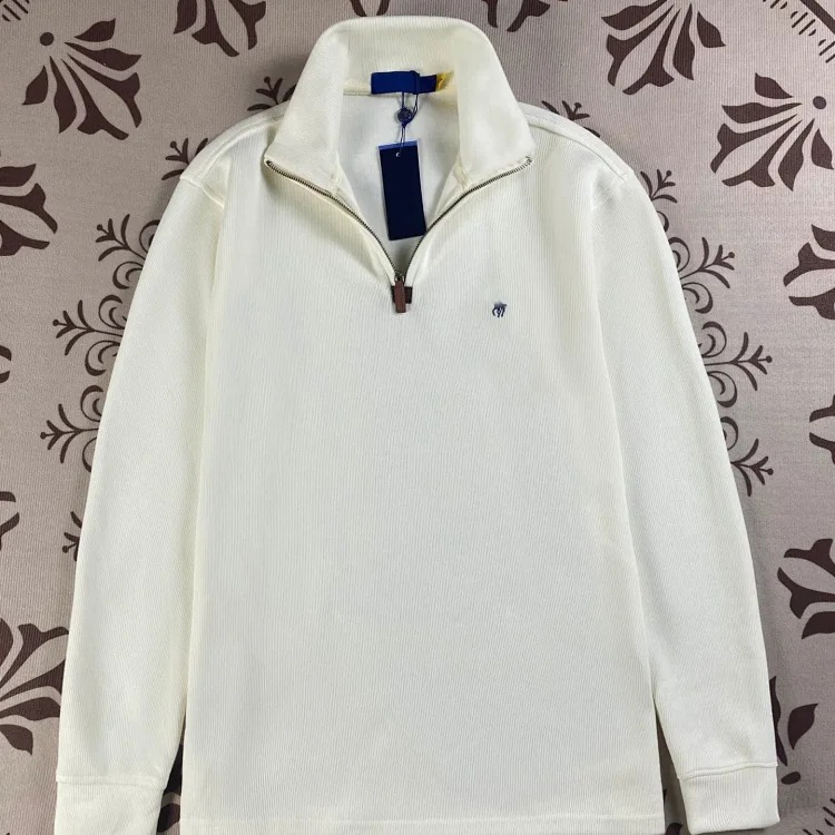 Half-zip loose sweatshirt men's polo couple sweatshirt women's retro long-sleeved lapel