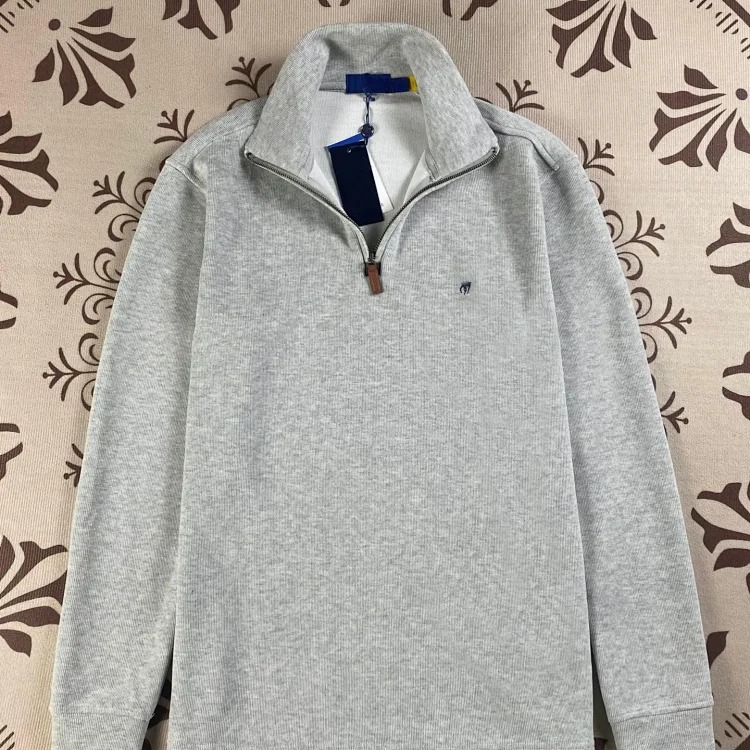 Half-zip loose sweatshirt men's polo couple sweatshirt women's retro long-sleeved lapel