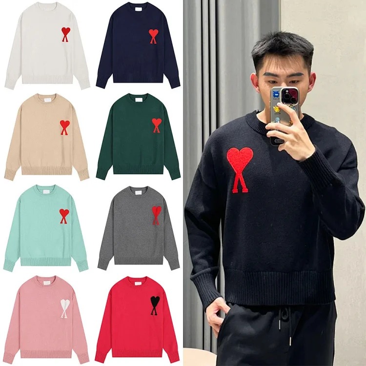 Love sweater for men and women striped youth heart casual pullover