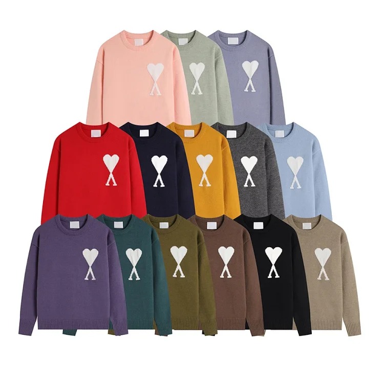 Love sweater for men and women striped youth heart casual pullover