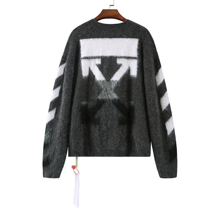 Trendy brand gradient arrow mohair sweater wool couple outfit