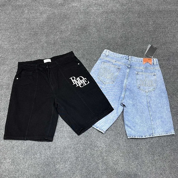 Embroidered denim shorts for men and women high street casual trousers rh