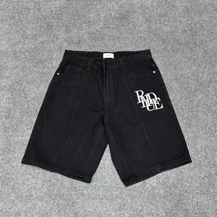 Embroidered denim shorts for men and women high street casual trousers rh