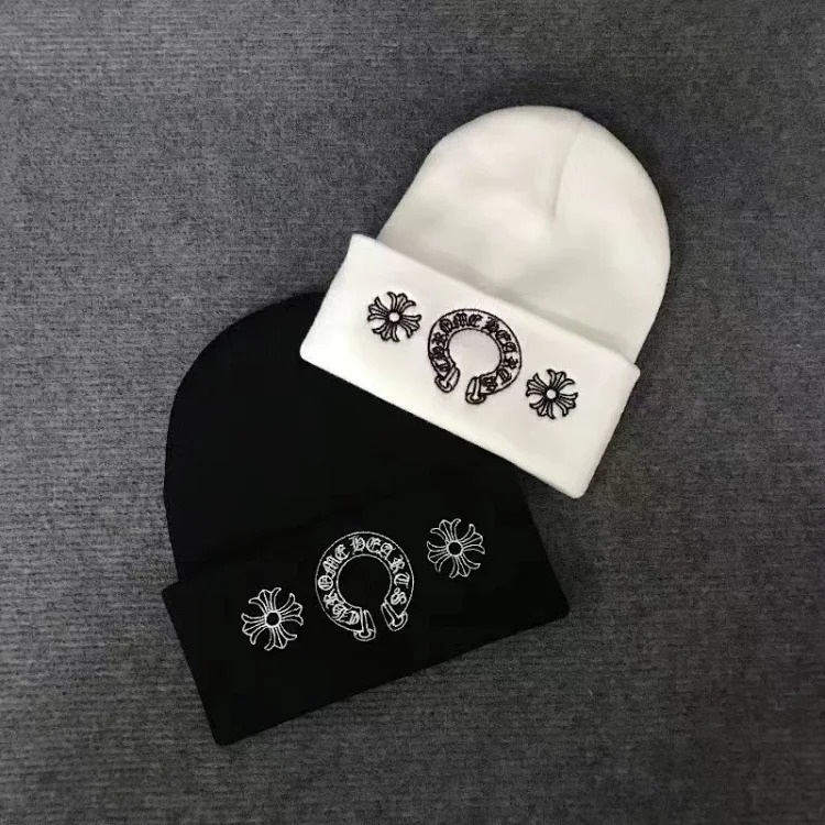 Knitted hats Sanskrit printed woolen hats embroidered hats for men and women
