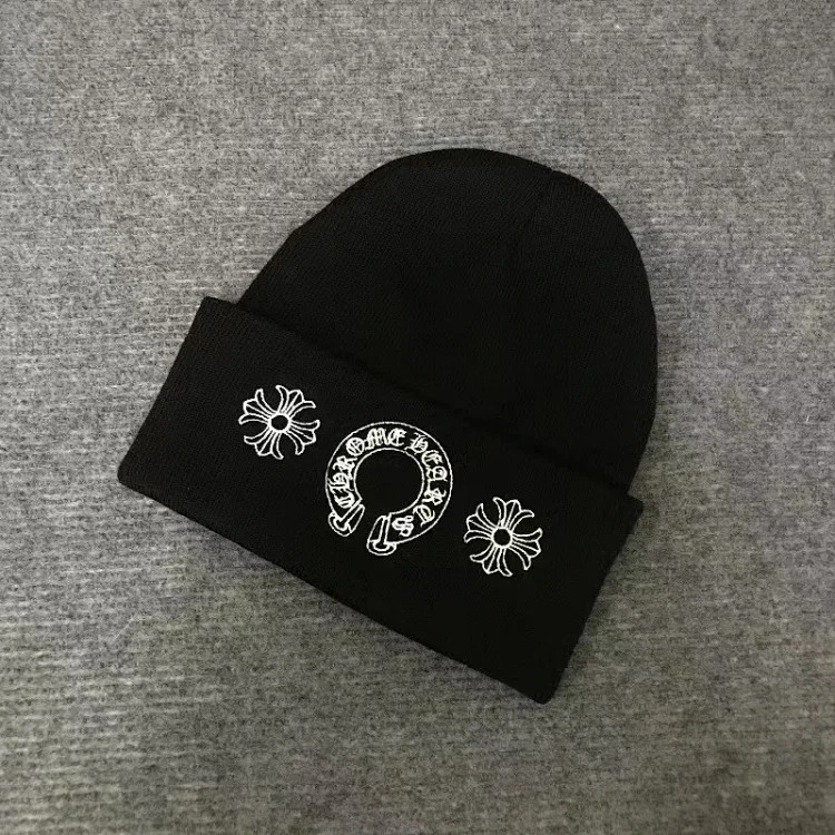Knitted hats Sanskrit printed woolen hats embroidered hats for men and women