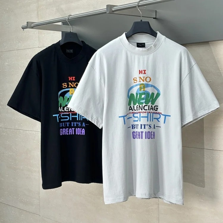 25Ss new new idea printed round neck short sleeve T-shirt loose