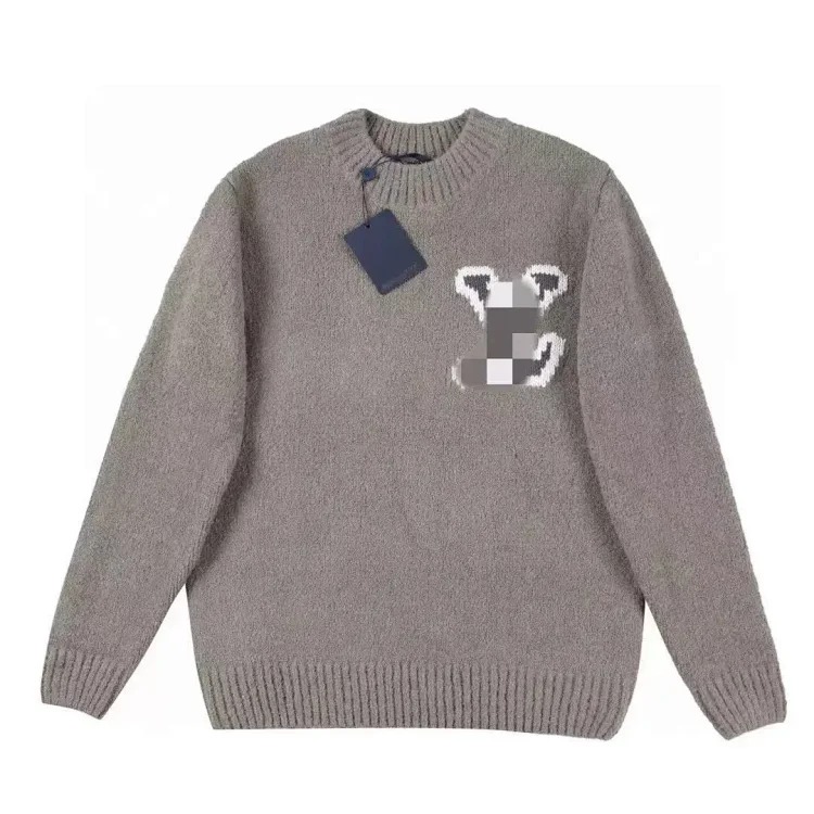 Round neck loose sweater pullover jacquard letters