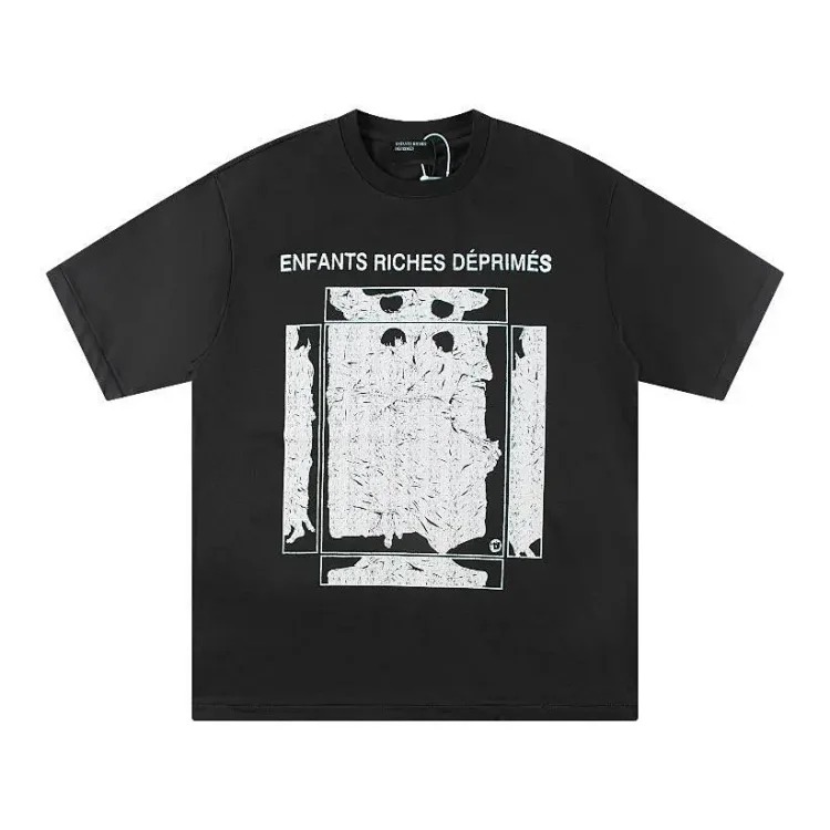 ERD Melancholy Rich Second Generation Washed and Distressed Letter Printed Hooded Sweatshirt
