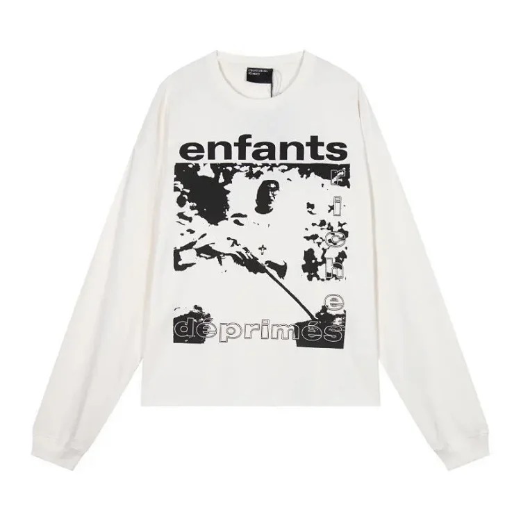ERD Melancholy Rich Second Generation Washed and Distressed Letter Printed Hooded Sweatshirt