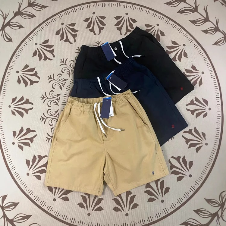 RL pony label pure cotton zipper summer loose wide-leg pants casual breathable elastic waist shorts