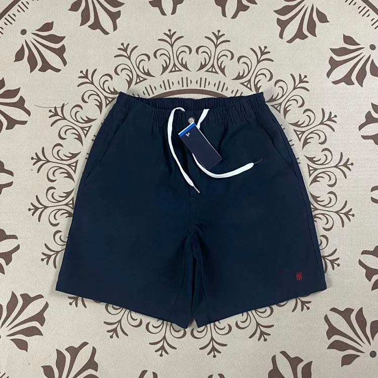 RL pony label pure cotton zipper summer loose wide-leg pants casual breathable elastic waist shorts
