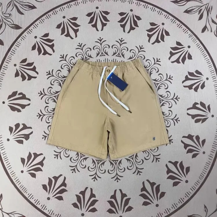 RL pony label pure cotton zipper summer loose wide-leg pants casual breathable elastic waist shorts