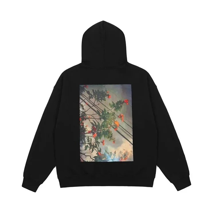 Trendy brand hooded sweatshirt plus velvet spring and autumn couple's coat