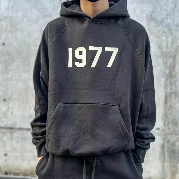 Trendy brand hooded sweatshirt plus velvet spring and autumn couple's coat