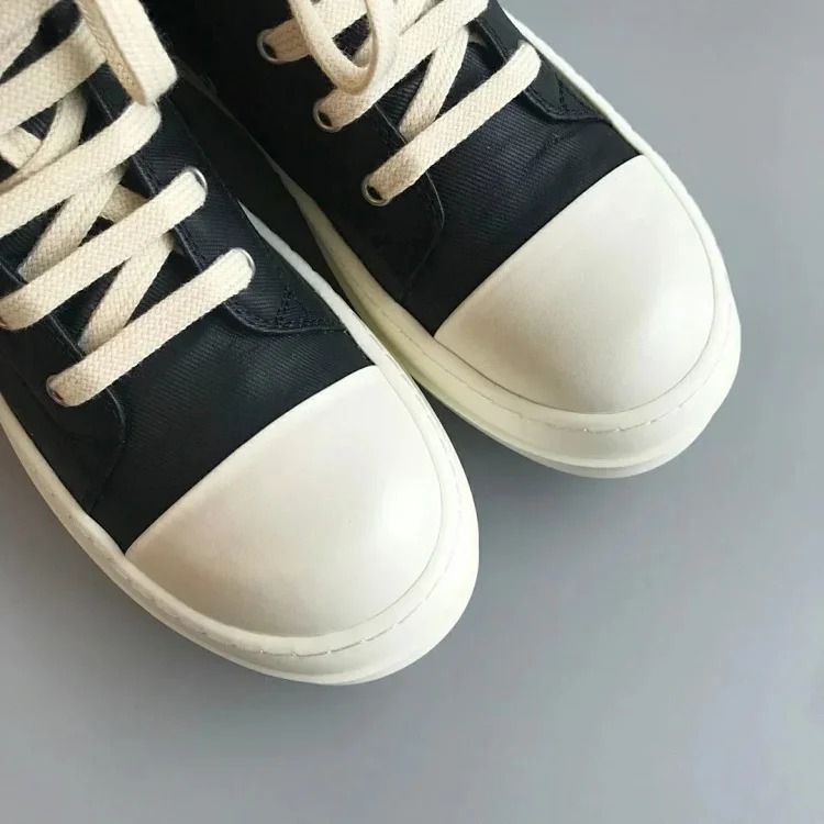 RICK OWENS RO double line DRKSHDW old wax cloth high top large Converse