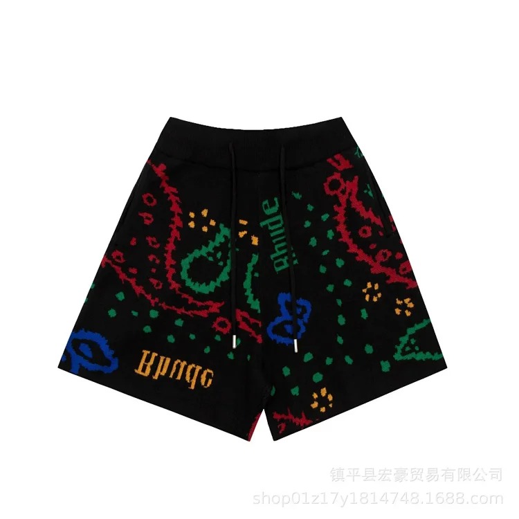 Jacquard Cashew Flower Letter Fashion Casual Unisex Sweater Knitted Shorts