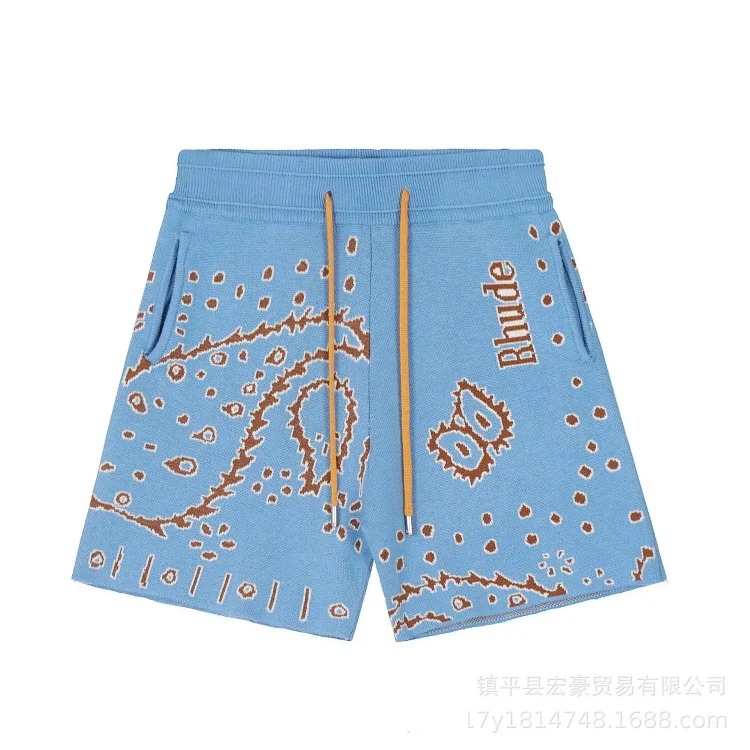 Jacquard Cashew Flower Letter Fashion Casual Unisex Sweater Knitted Shorts