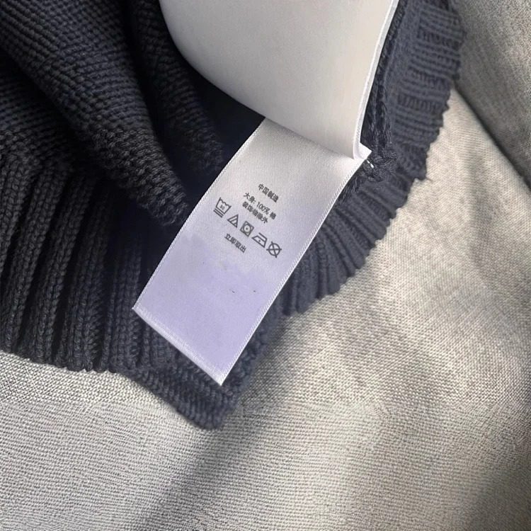 Five-pointed star embroidered striped flag pullover round neck knitted sweater for women for men and women image 6