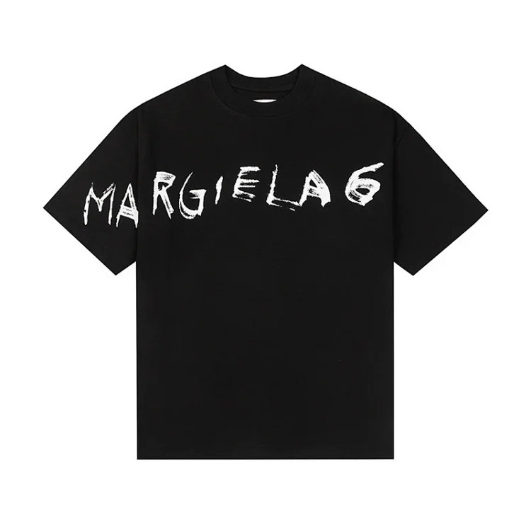 Majia letter embroidery printed short-sleeved T-shirt high street trendy brand for men and women