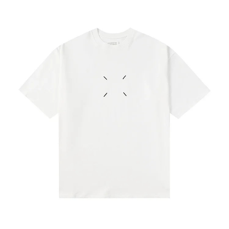 Majia letter embroidery printed short-sleeved T-shirt high street trendy brand for men and women